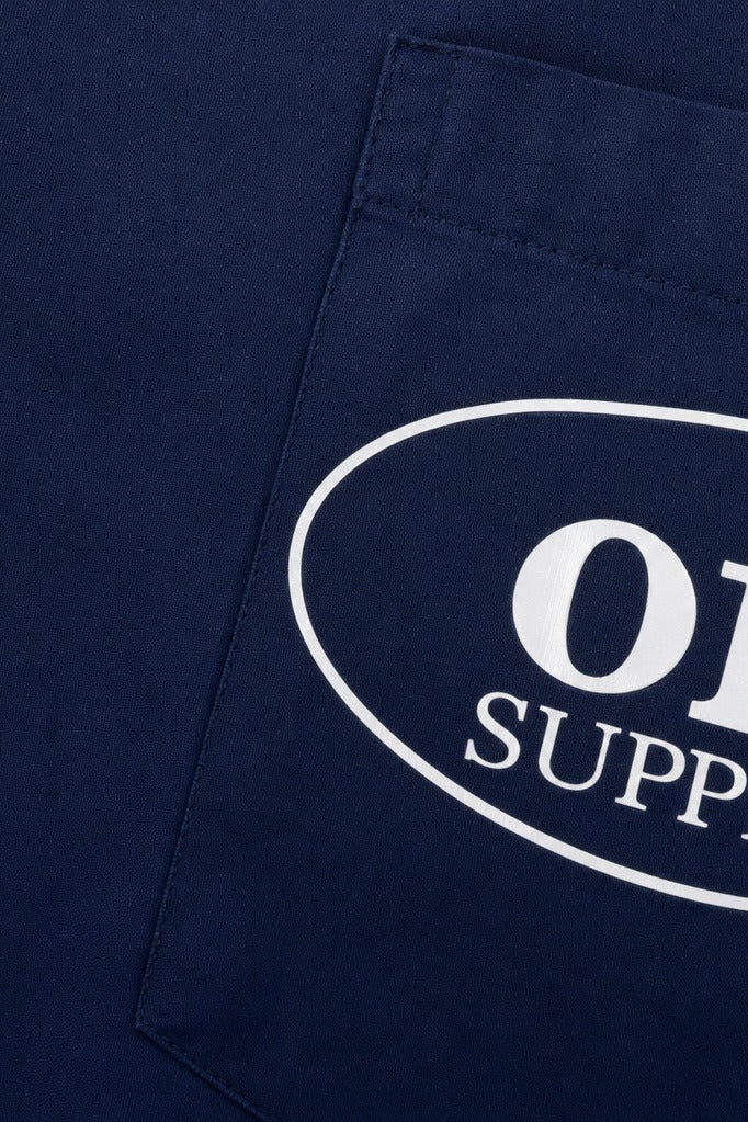 Off Supply Motion Dreams Navy Blue Bowling Shirt
