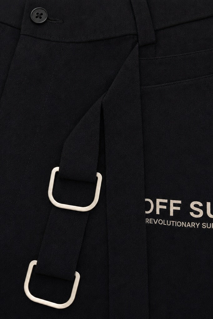 Off Supply Double Belted Wide Pants