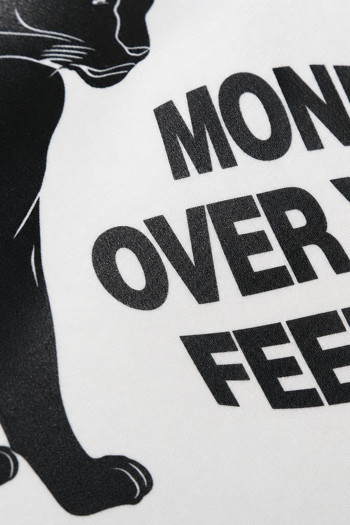 Off Supply Money Over Feelings Bowling Shirt - White