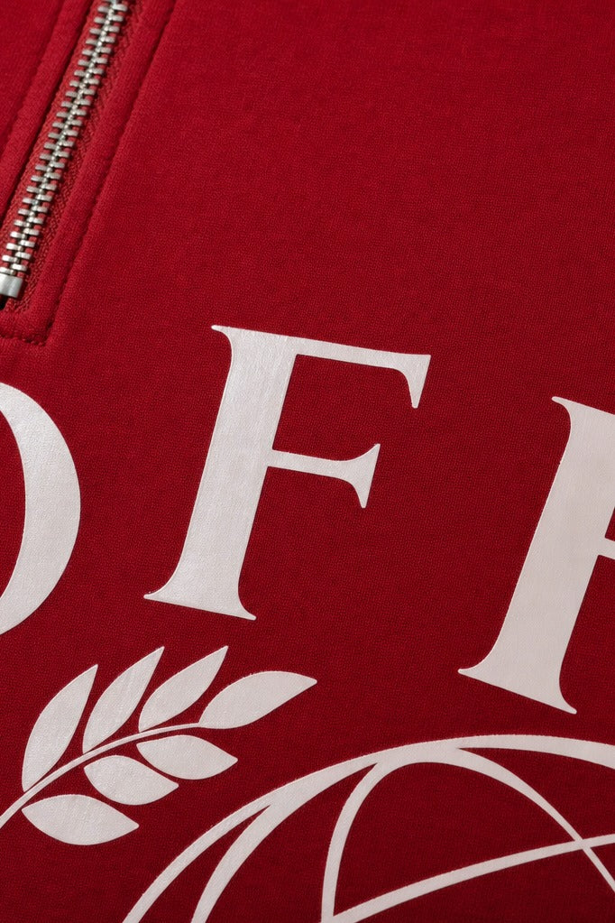 Off Supply Crafted For Legacy Red Quarter Zip T-shirt