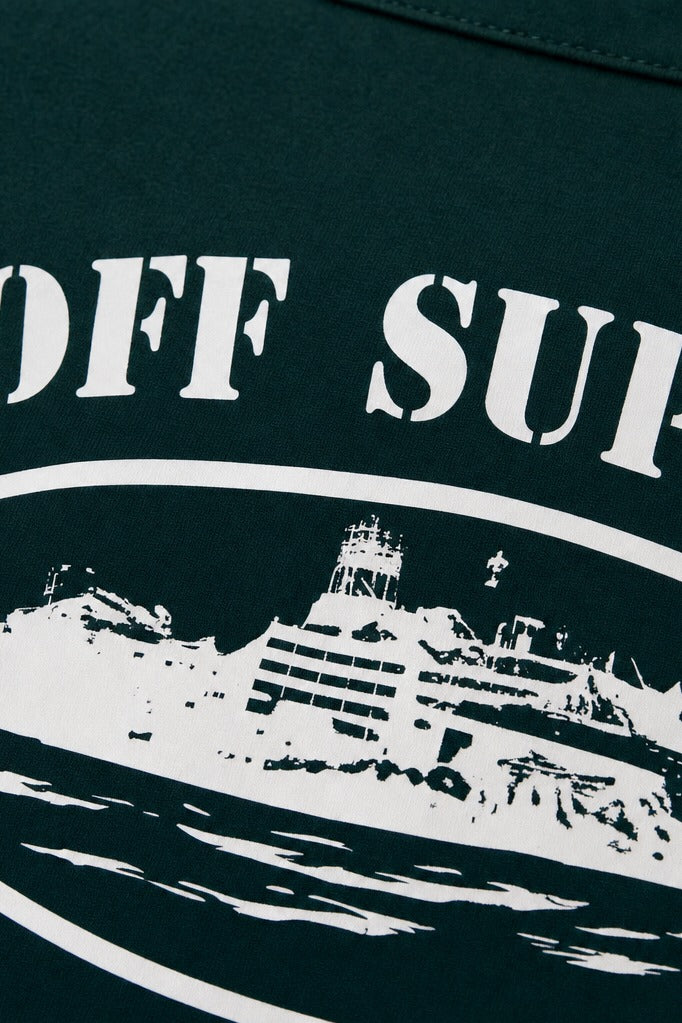 Off Supply Island Archive Bowling Shirt - Forest Green