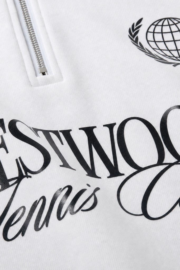 Off Supply Westwood Tennis Club White Quarter Zip T-shirt