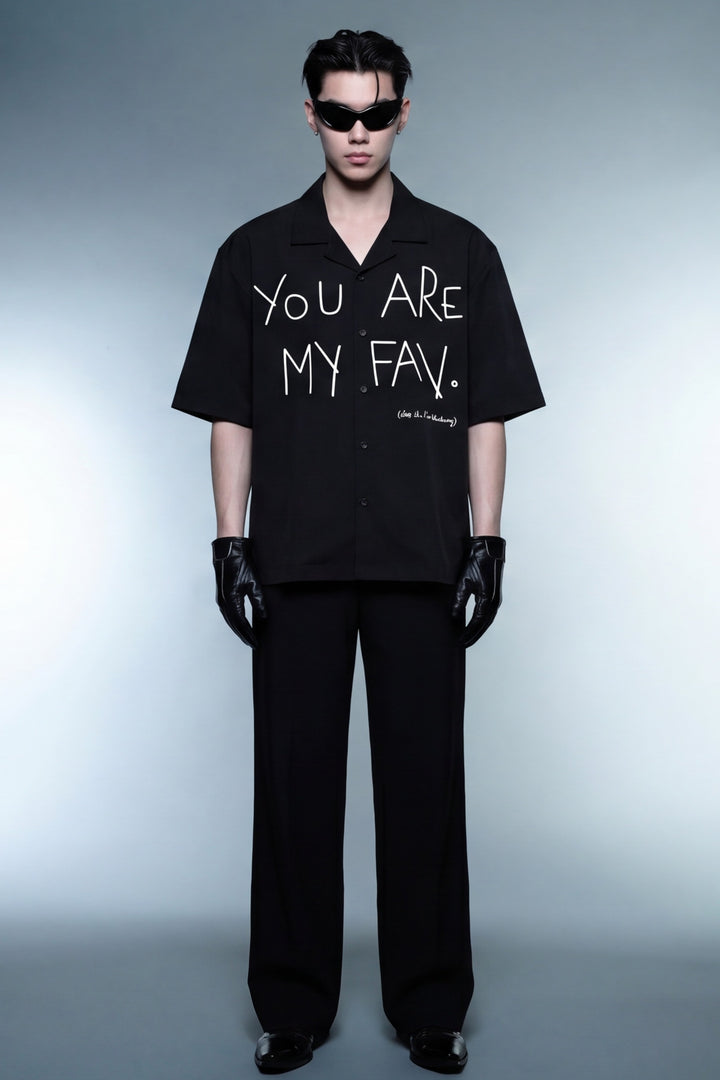 Off Supply Cupid_s Fav Black Bowling Shirt