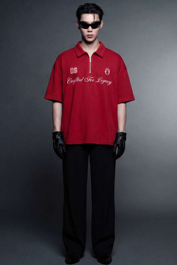 Off Supply Crafted For Legacy Red Quarter Zip T-shirt
