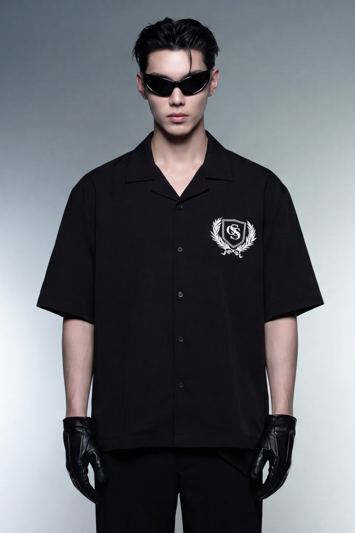 Off Supply Elegance In Motion Black Bowling Shirt