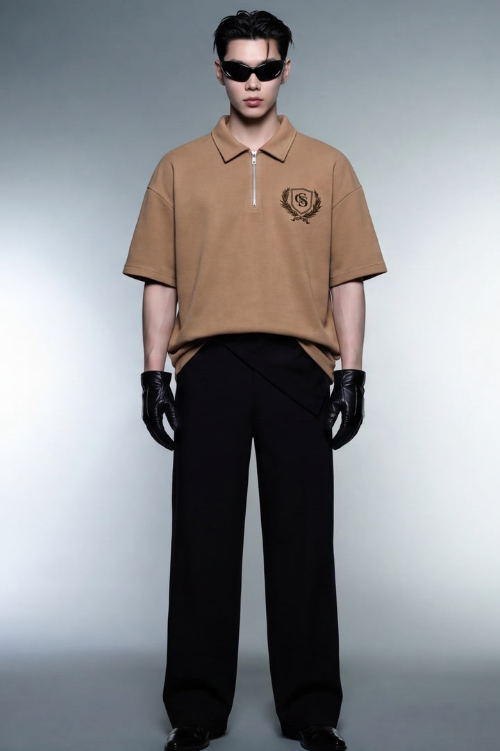 Off Supply Elegance In Motion Sand Quarter Zip T-shirt