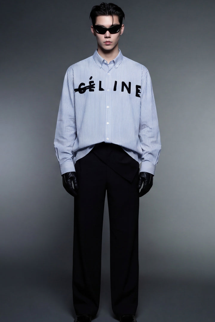 Off Supply Line Up Blue Striped Shirt