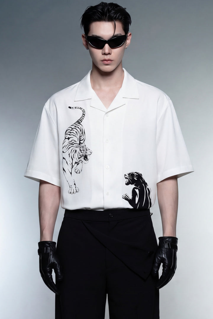 Off Supply Money Over Feelings Bowling Shirt - White