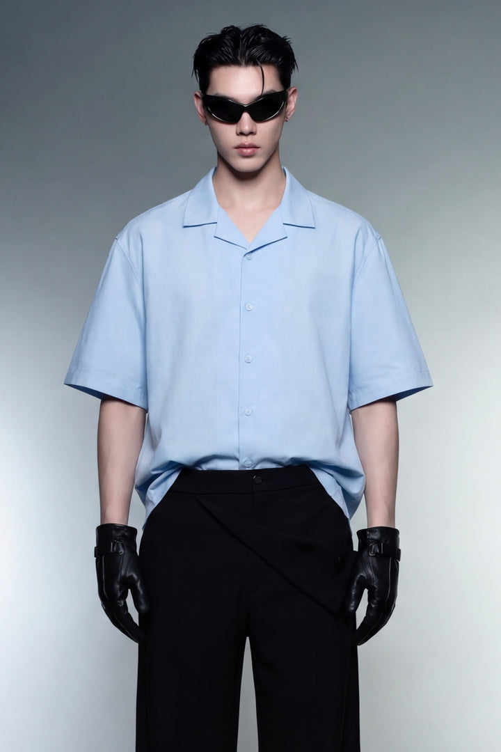 Off Supply Motion Bowling Shirt - Ice Blue