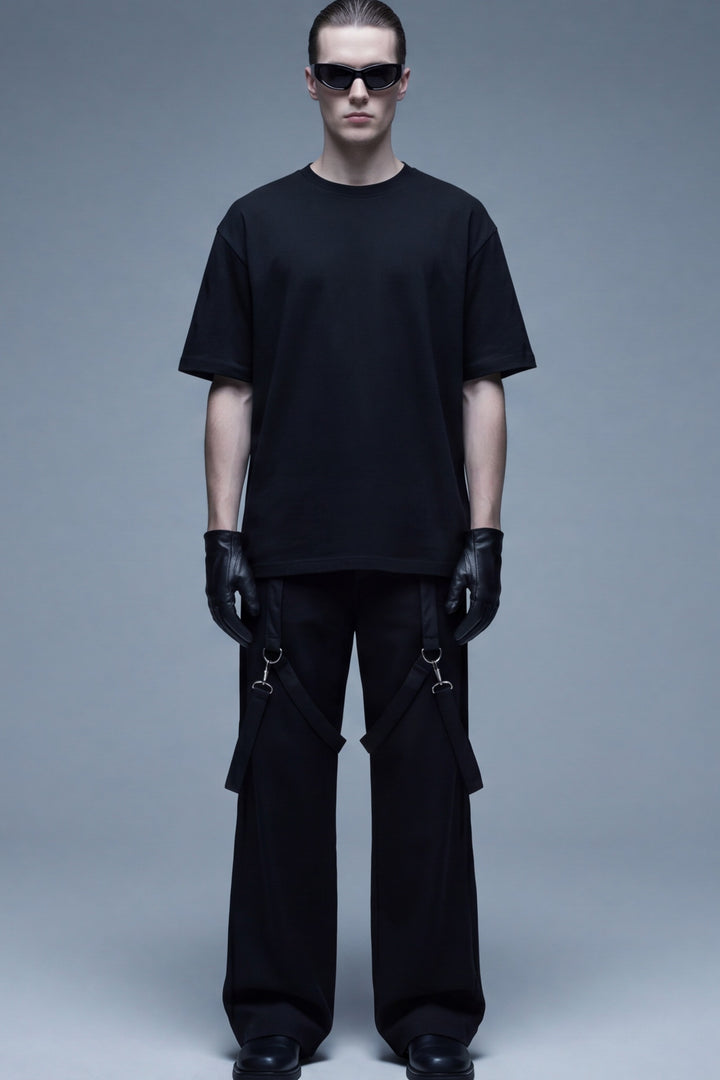 Off Supply Double Belted Wide Pants