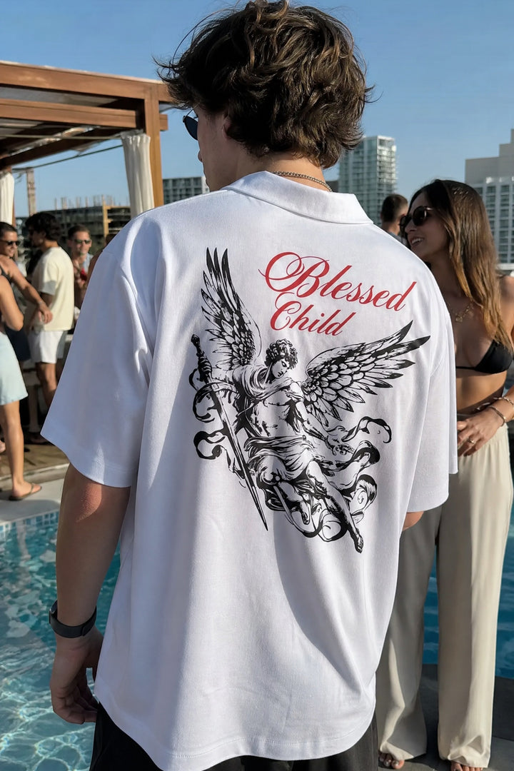 Off Supply Blessed Child Bowling Shirt - White