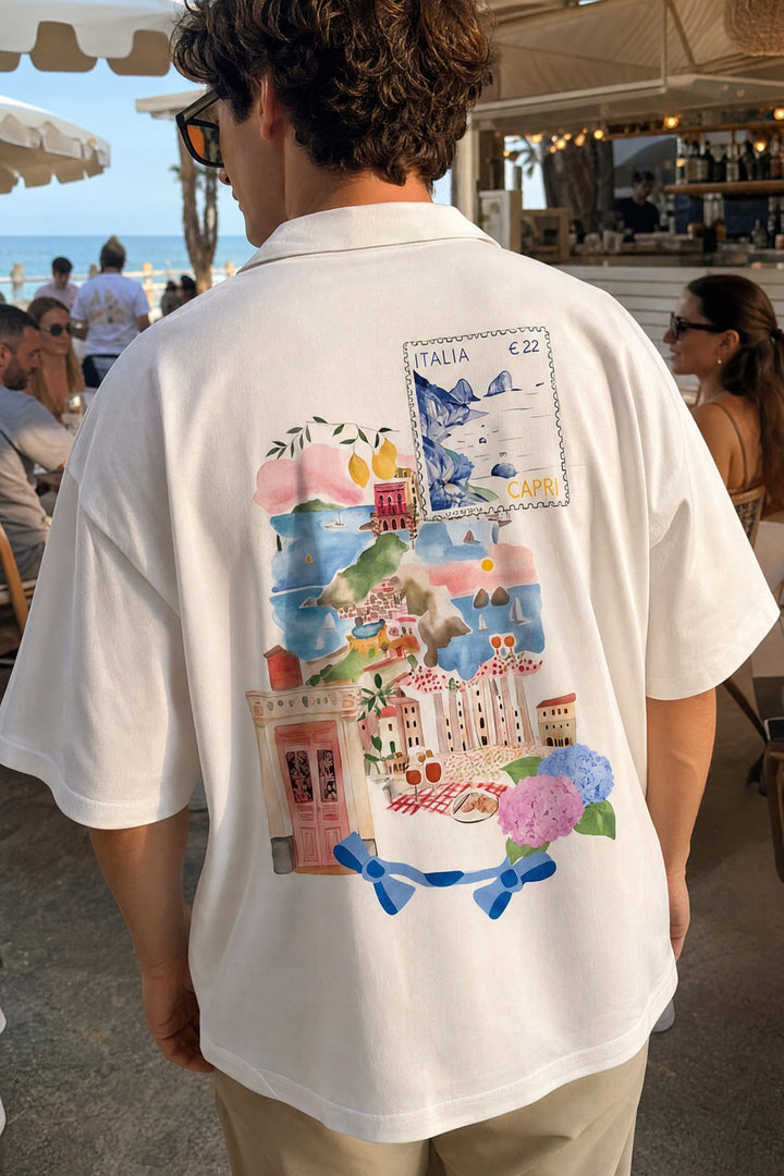 Off Supply Limoncello Afternoons Bowling Shirt White