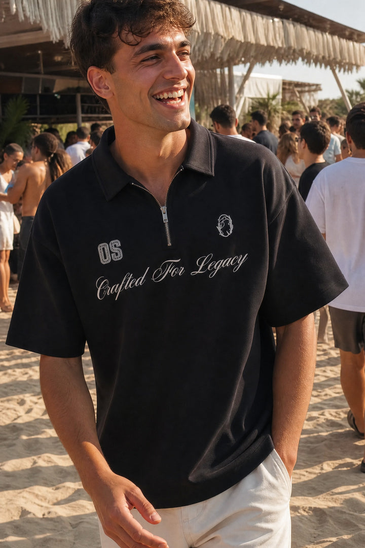 Off Supply Crafted For Legacy Black Quarter Zip T-shirt