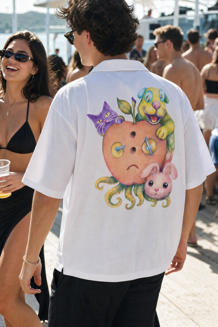 Off Supply Candy Meltdown White Bowling Shirt