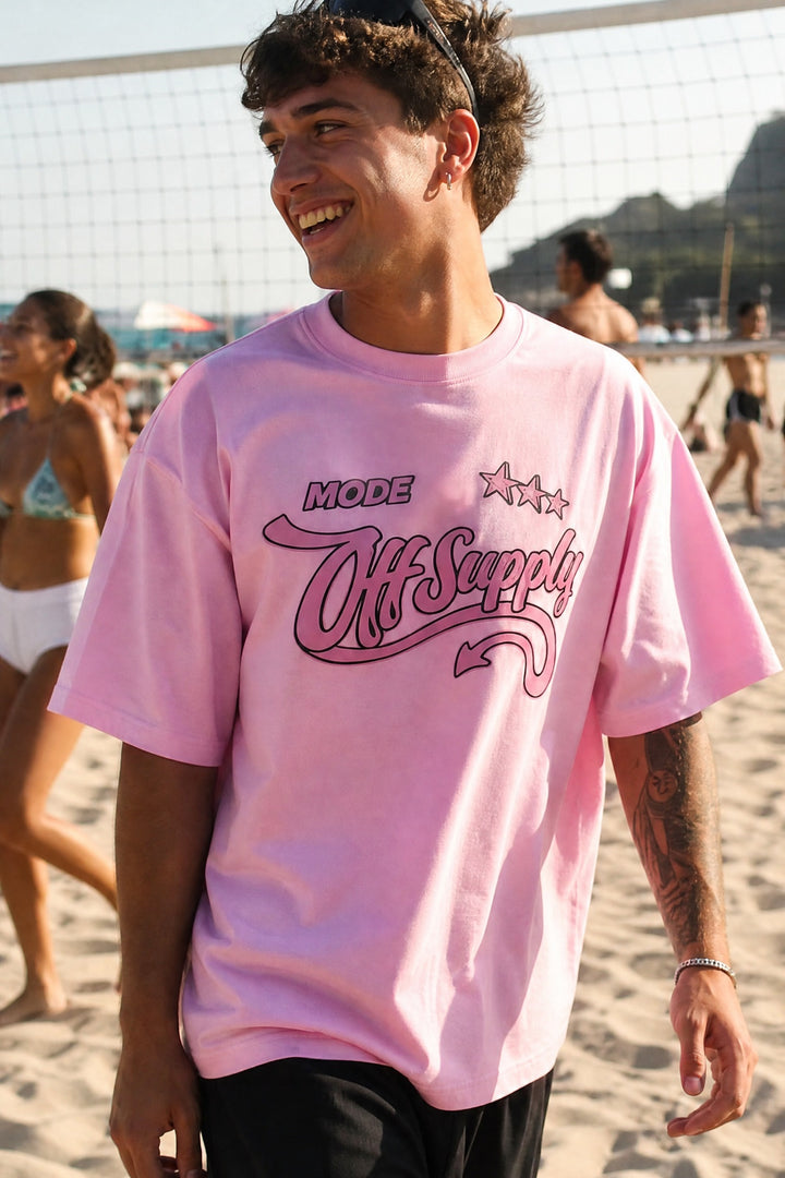 Off supply Devil Mode T- Shirt Pink
