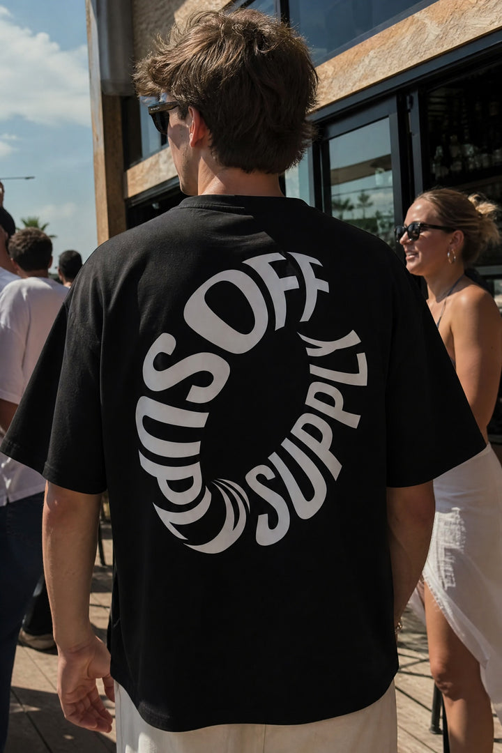 Off Supply Premium Heavyweight Graphic Black T-Shirt