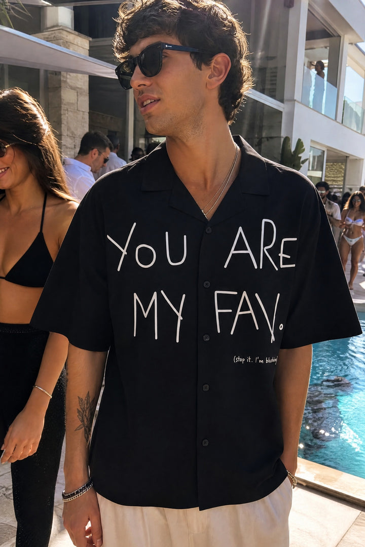 Off Supply Cupid_s Fav Black Bowling Shirt