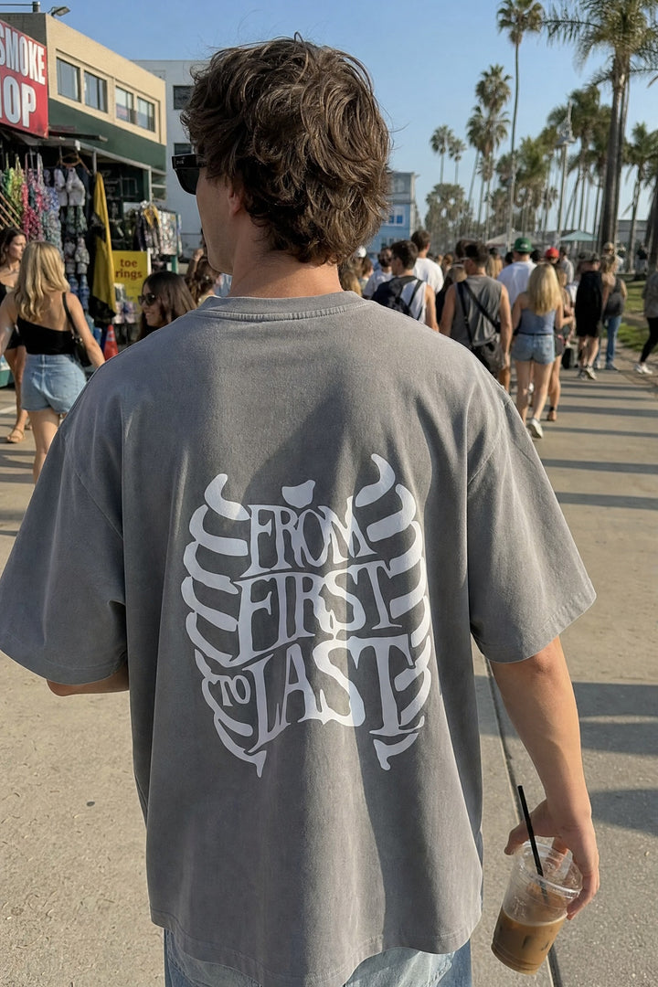 Off supply From First to last grey t-shirt