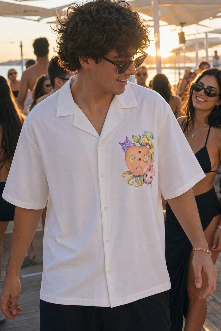 Off Supply Candy Meltdown White Bowling Shirt