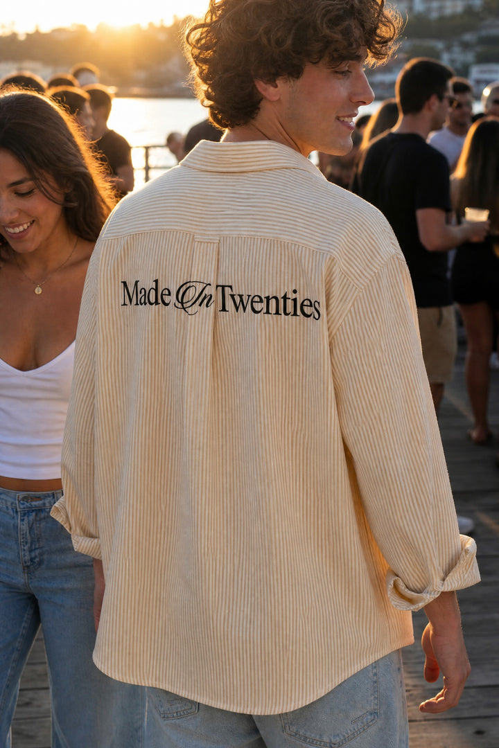 Twenties Off Supply Yellow Striped Shirt