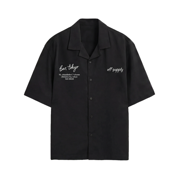 Off Supply Bar Tokyo Black Bowling Shirt