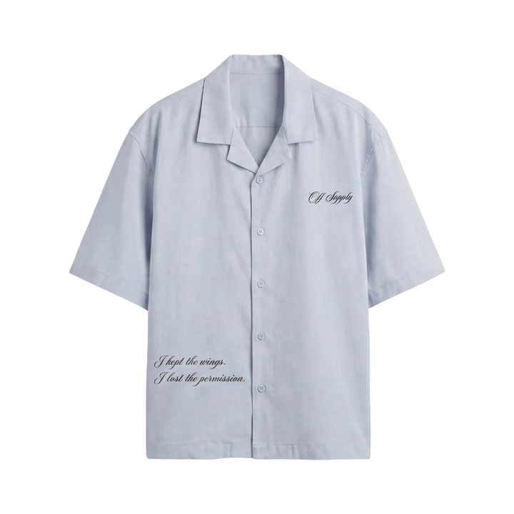 Off Supply Angelic Grey Bowling Shirt