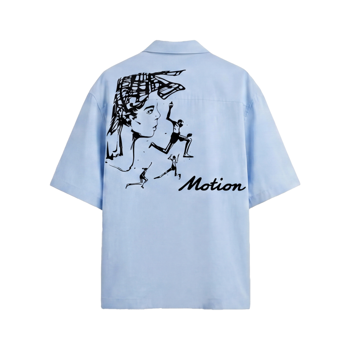 Off Supply Motion Bowling Shirt - Ice Blue