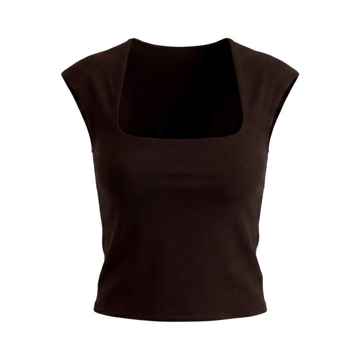 Off Supply Essence Brown Crop Top