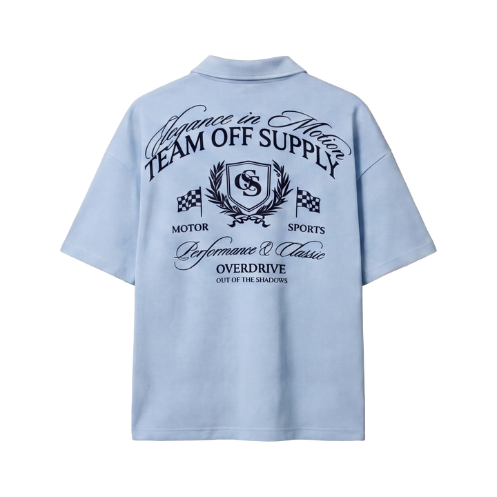 Off Supply Elegance In Motion Ice Blue Quarter Zip T-shirt