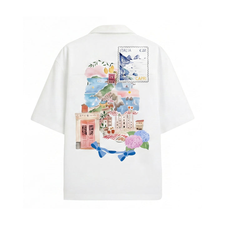 Off Supply Limoncello Afternoons Bowling Shirt White