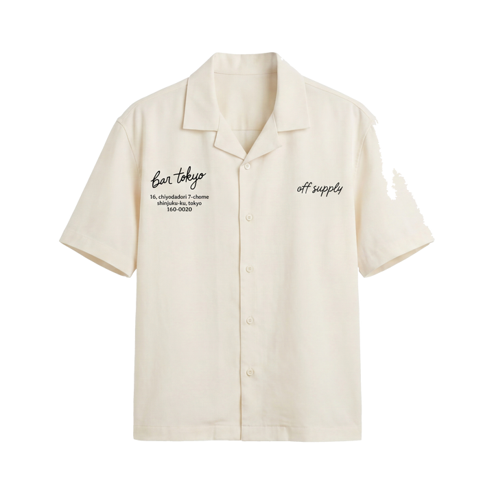 Off Supply Bar Tokyo Off White Bowling Shirt