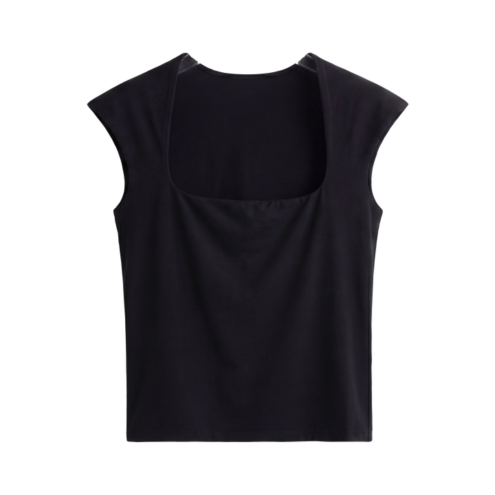 Off Supply Essence Black Crop Top