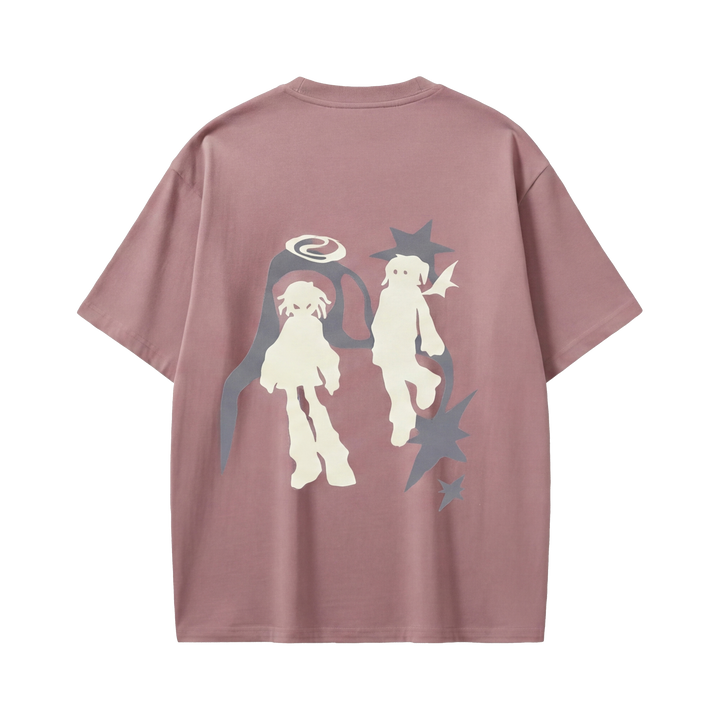 Off supply Two souls nude pink t-shirt