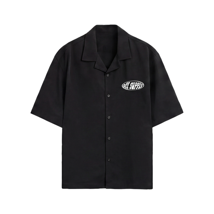 Off Supply Lucky Vibes Black Bowling Shirt