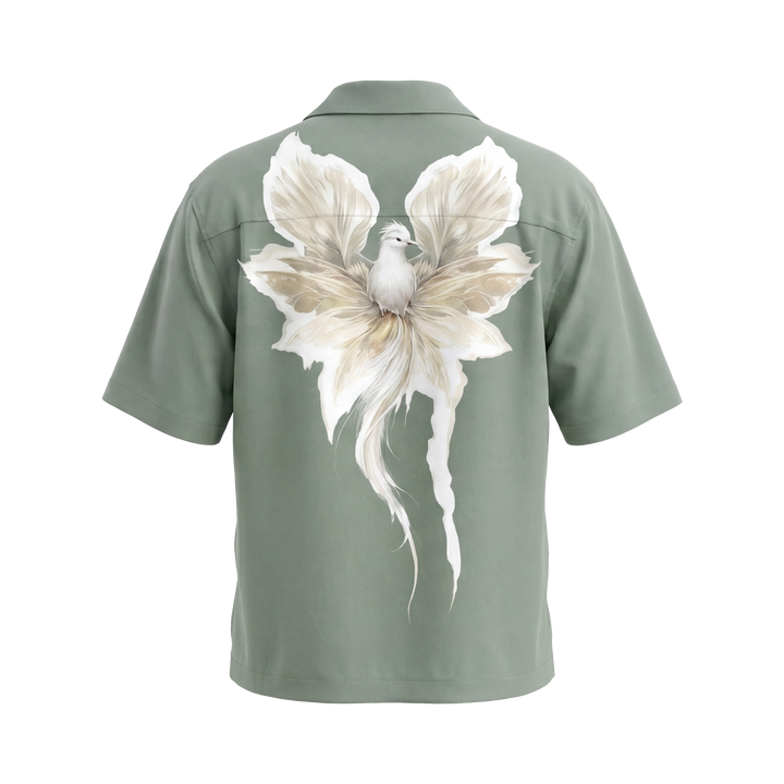 Off Supply Angelic Sage Green Bowling Shirt