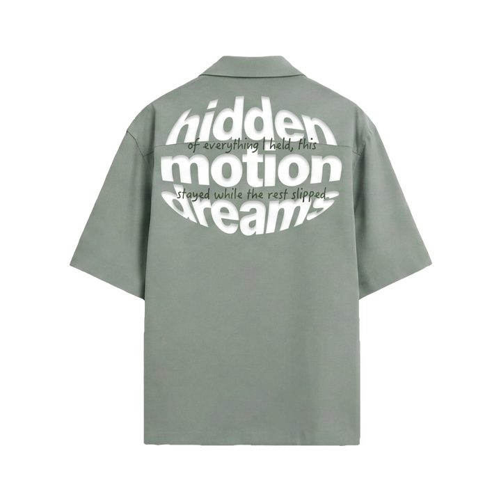 Off Supply Motion Dreams Sage Green Bowling Shirt