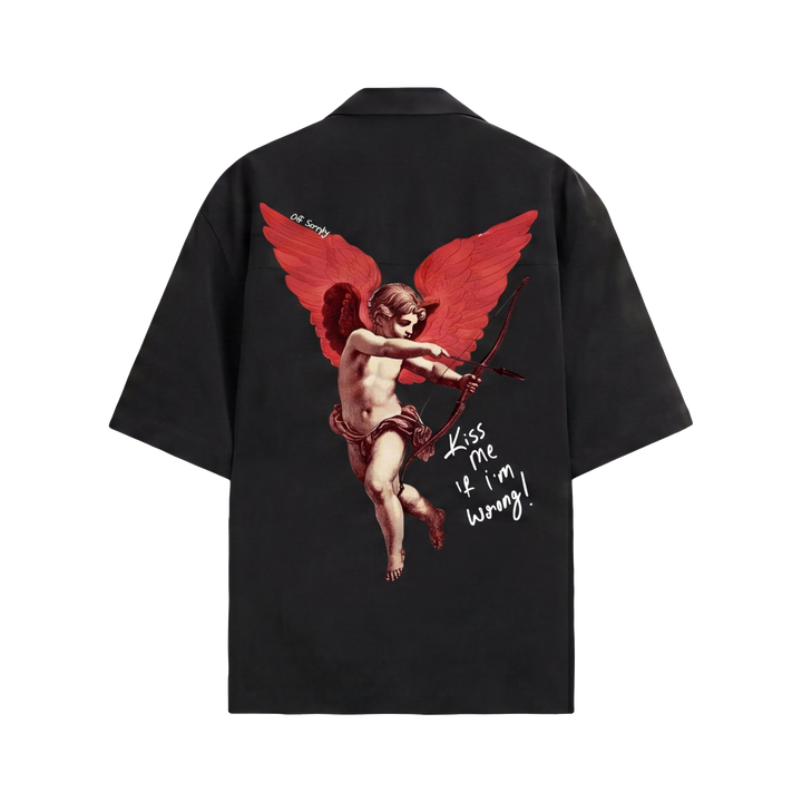 Off Supply Cupid_s Fav Black Bowling Shirt