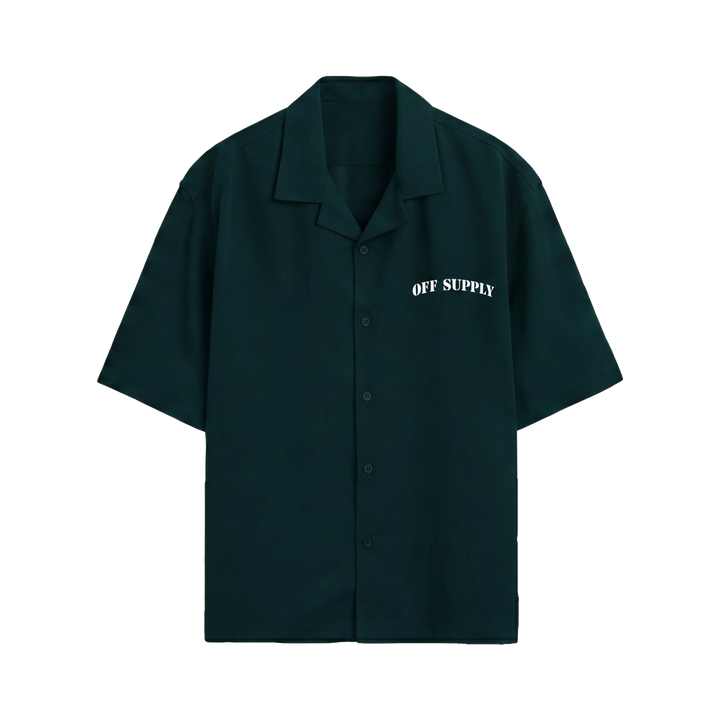Off Supply Island Archive Bowling Shirt - Forest Green
