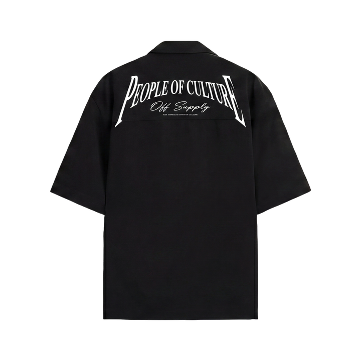 Off Supply People of Culture Black Bowling Shirt