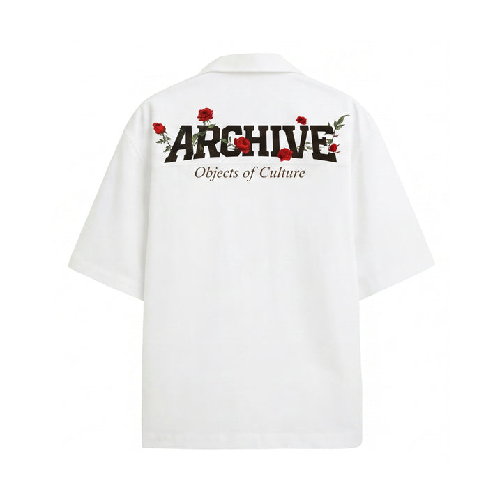 Off Supply Archive White Bowling Shirt