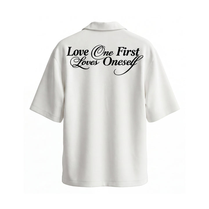 Off Supply Love One White Bowling Shirt