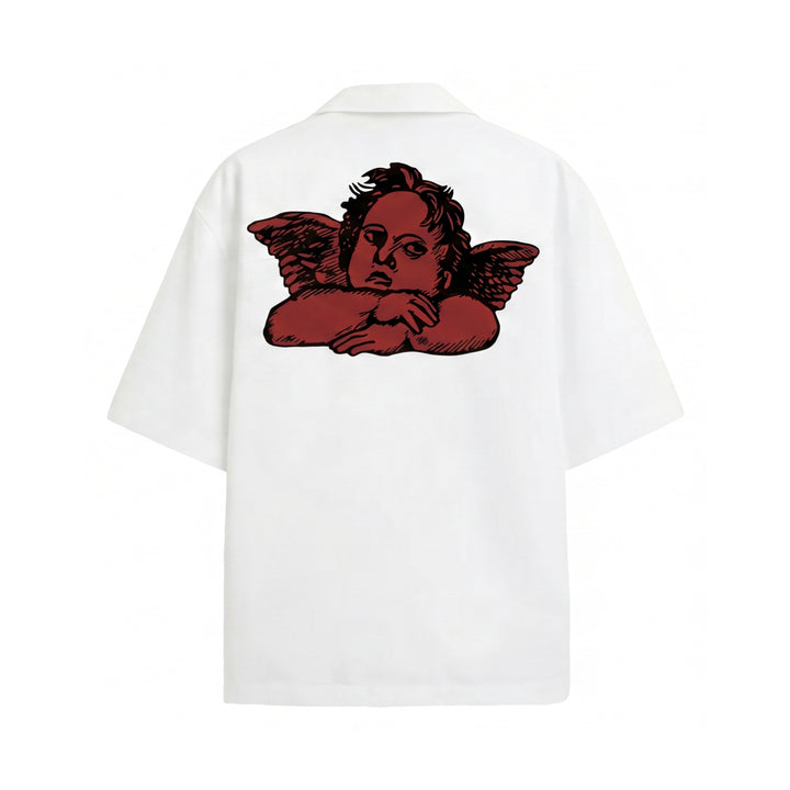 Off Supply Lost In Thoughts White Bowling Shirt