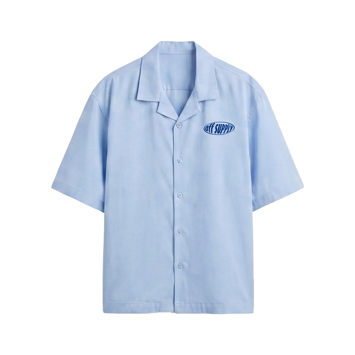 Blank Off Supply Ice Blue Bowling Shirt